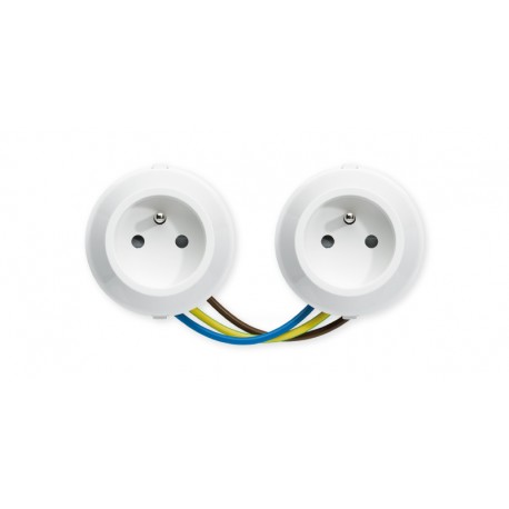 Prise de courant AP-SO PC - 2P+T - Double - 16A - Blanc