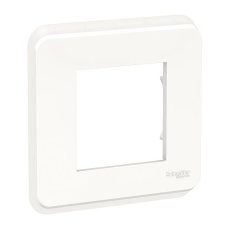 Plaque Unica Pro - Blanc avec liseré transparent - 2 modules - 1 poste