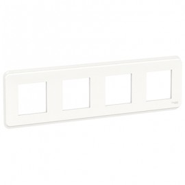 Plaque Unica Pro - Blanc avec liseré transparent - 4x2 modules - 4 postes