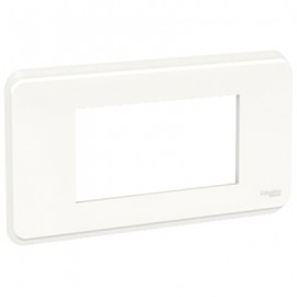 Plaque Unica Pro - Blanc avec liseré transparent - 4 modules - 1 poste