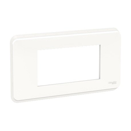 Plaque Unica Pro - Blanc avec liseré transparent - 4 modules - 1 poste