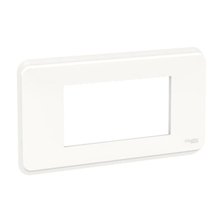 Plaque Unica Pro - Blanc avec liseré transparent - 4 modules - 1 poste