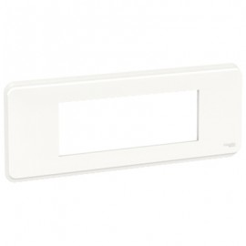 Plaque Unica Pro - Blanc avec liseré transparent - 6 modules - 1 poste