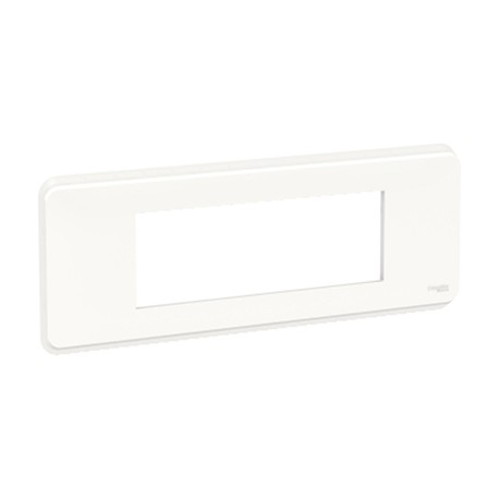 Plaque Unica Pro - Blanc avec liseré transparent - 6 modules - 1 poste