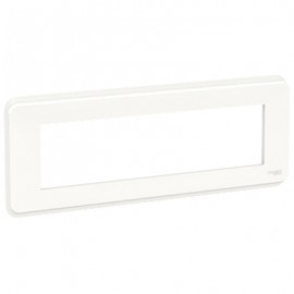 Plaque Unica Pro - Blanc avec liseré transparent - 8 modules - 1 poste