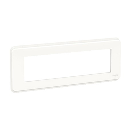 Plaque Unica Pro - Blanc avec liseré transparent - 8 modules - 1 poste