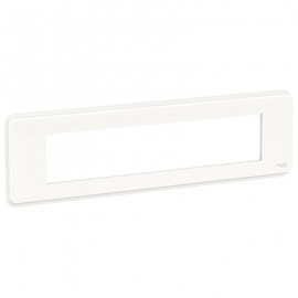 Plaque Unica Pro - Blanc avec liseré transparent - 10 modules - 1 poste