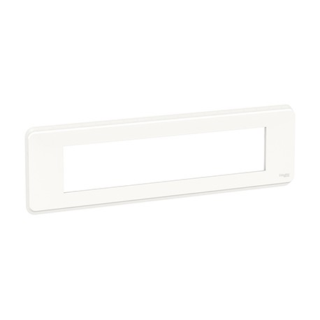 Plaque Unica Pro - Blanc avec liseré transparent - 10 modules - 1 poste