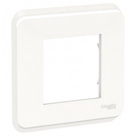 Plaque Unica Pro - Blanc antimicrobien - Liseré blanc - 2 modules - 1 poste