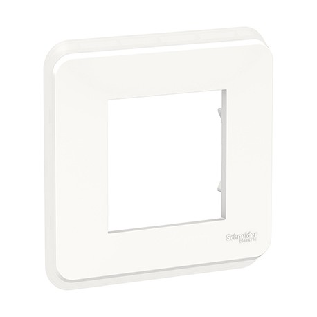 Plaque Unica Pro - Blanc antimicrobien - Liseré blanc - 2 modules - 1 poste