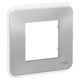 Plaque Unica Pro - Aluminium avec liseré transparent - 2 modules - 1 poste