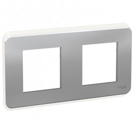 Plaque Unica Pro - Aluminium avec liseré transparent - 2x2 modules - 2 postes
