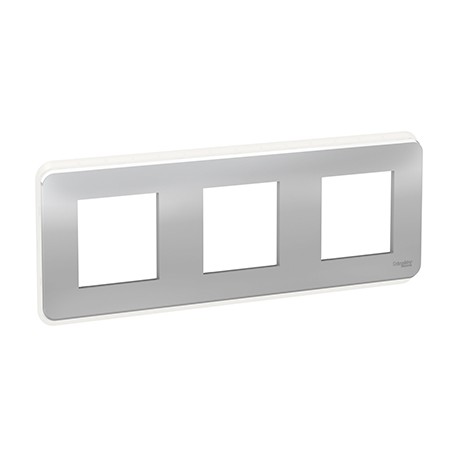 Plaque Unica Pro - Aluminium avec liseré transparent - 3x2 modules - 3 postes