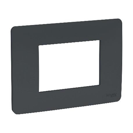 Plaque Unica Studio - Anthracite - 3 modules - 1 poste