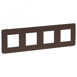 Plaque Unica Studio Color - Chocolat avec liseré noir - 4x2 modules - 4 postes