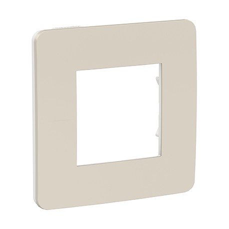 Plaque Unica Studio Color - Gris pierre avec liseré blanc - 2 modules - 1 poste