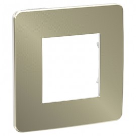 Plaque Unica Studio Metal - Bronze avec liseré blanc - 2 modules - 1 poste