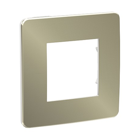 Plaque Unica Studio Metal - Bronze avec liseré blanc - 2 modules - 1 poste