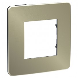 Plaque Unica Studio Metal - Bronze avec liseré noir - 2 modules - 1 poste