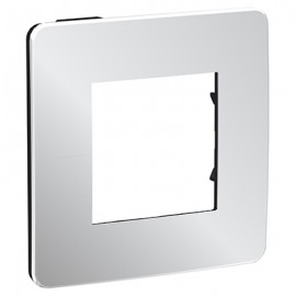 Plaque Unica Studio Metal - Aluminium avec liseré noir - 2 modules - 1 poste