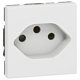 Prise de courant 2P+T type 13 standard suisse 10A - Blanc