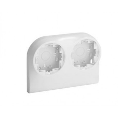 Boîtier double d'appareillage SMD-AT - Pour moulure Optima de profondeur 20 - Blanc