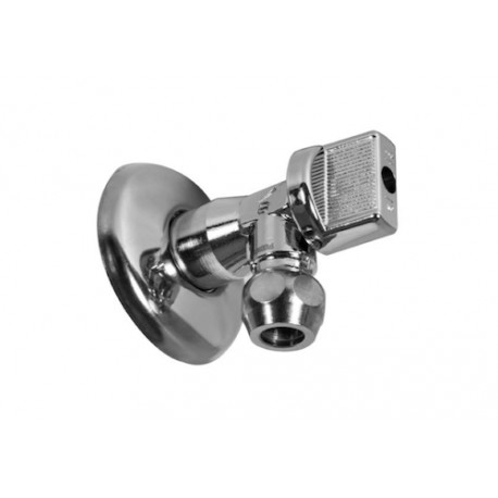 Vanne à sphère pour lavabo - Mâle - Rosace 1/2” - Pour tube de cuivreØ10