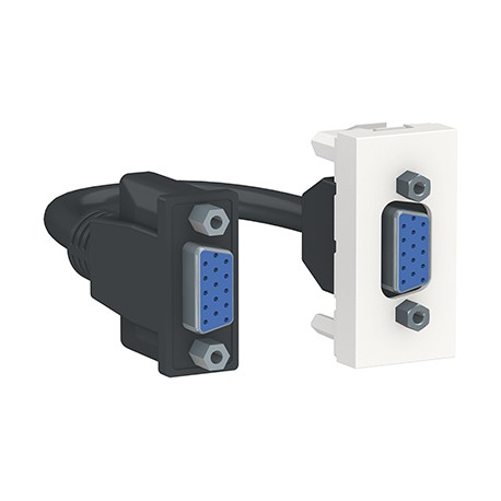 Prise VGA Unica - HD15 - 1 module - Blanc
