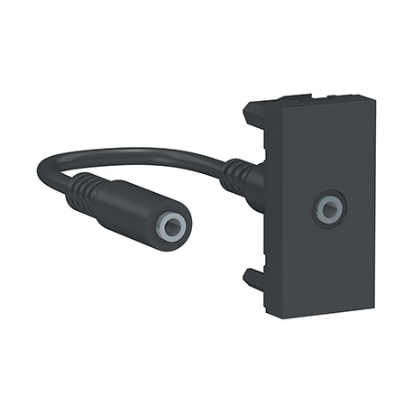 Prise mini jack Unica - 1 module - Anthracite
