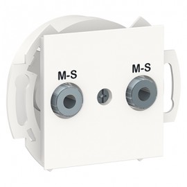 Prise multiservices Unica - 2 modules - Blanc