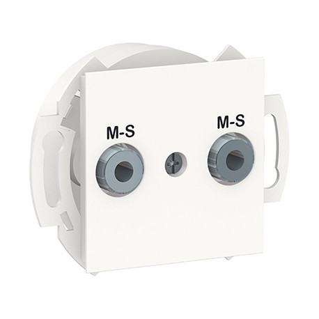 Prise multiservices Unica - 2 modules - Blanc