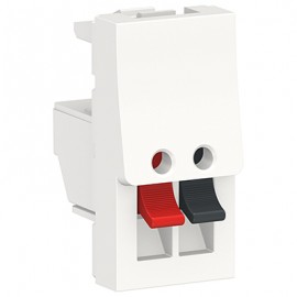 Prise haut-parleurs Unica - 1 module - Blanc