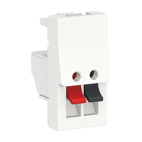 Prise haut-parleurs Unica - 1 module - Blanc