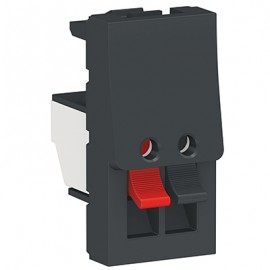 Prise haut-parleurs Unica - 1 module - Anthracite