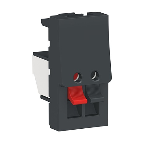 Prise haut-parleurs Unica - 1 module - Anthracite