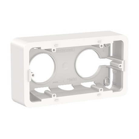 Boîte d'encastrement Unica Pro - Montage saillie - 2 postes - Blanc