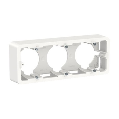 Boîte d'encastrement Unica Pro - Montage saillie - 3 postes - Blanc
