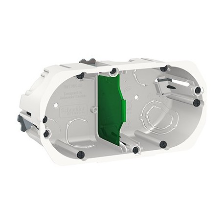 Boîte d'encastrement Multifix - 2 postes - Profondeur 50mm - Blanc