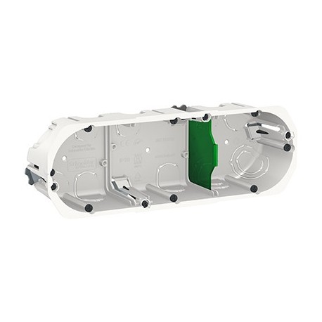 Boîte d'encastrement Multifix - 3 postes - Profondeur 50mm - Blanc
