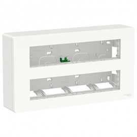 Boîte de concentration Unica - Saillie - Horizontale - Complète - 2x10 modules - Blanc antimicrobien