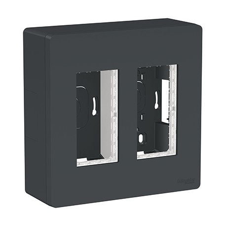 Boîte de concentration Unica - Saillie - Verticale - Complète - 2x4 modules - Anthracite