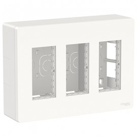 Boîte de concentration Unica - Saillie - Verticale - Complète - 3x4 modules - Blanc