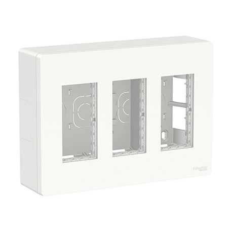 Boîte de concentration Unica - Saillie - Verticale - Complète - 3x4 modules - Blanc