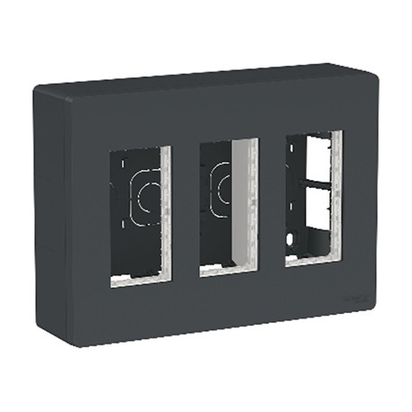 Boîte de concentration Unica - Saillie - Verticale - Complète - 3x4 modules - Anthracite
