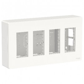 Boîte de concentration Unica - Saillie - Verticale - Complète - 4x4 modules - Blanc