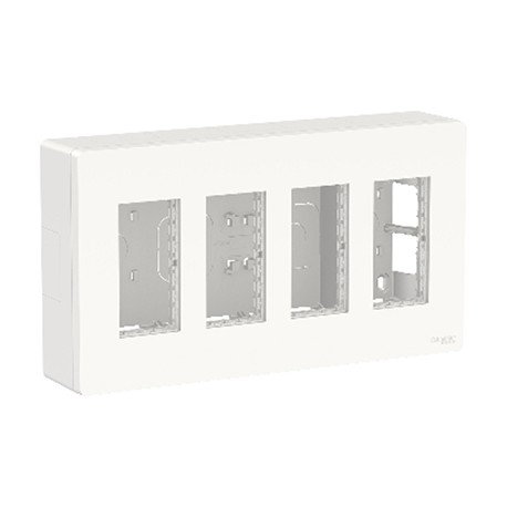Boîte de concentration Unica - Saillie - Verticale - Complète - 4x4 modules - Blanc