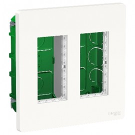 Boîte de concentration Unica - Encastrée - Verticale - Complète - 2x4 modules - Blanc