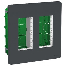 Boîte de concentration Unica - Encastrée - Verticale - Complète - 2x4 modules - Anthracite