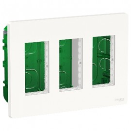Boîte de concentration Unica - Encastrée - Verticale - Complète - 3x4 modules - Blanc