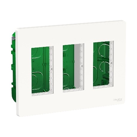 Boîte de concentration Unica - Encastrée - Verticale - Complète - 3x4 modules - Blanc